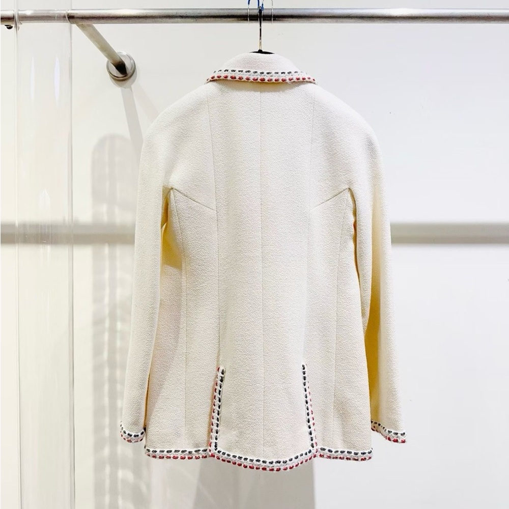 Authentic Chanel Cream Jacket with Colorful Accents - Picture 2 of 6